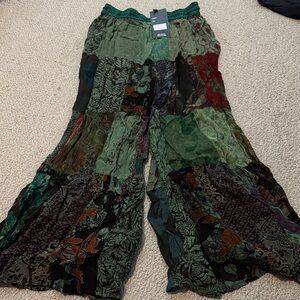 Patchwork Wide Leg Pants